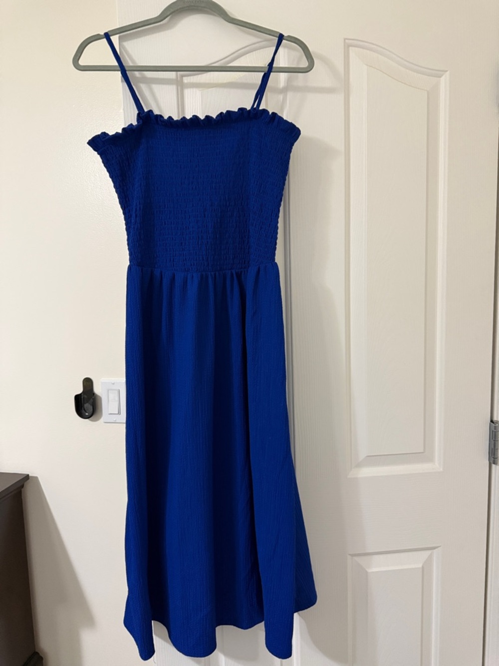 H&M Cobalt Blue Smocked Sundress with Spaghetti Straps
